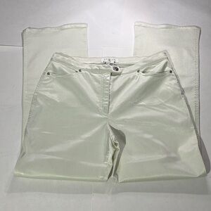 Escada shiny green wide leg pants sz 42 trousers spring